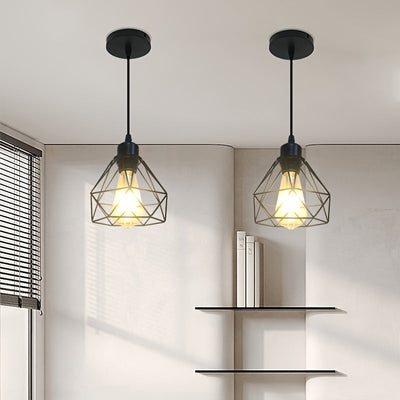 Lámpara colgante estilo nórdico moderno y minimalista, base para foco E27, de hierro fundido, para comedor, bar, cocina, pasillo, entrada o habitación, instalación semiempotrada, acabado pintado, sin foco incluido, 1 unidad