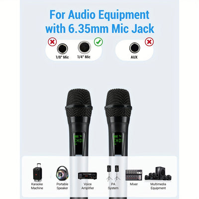 Este micrófono inalámbrico portátil y multifuncional cuenta con un diseño dinámico y viene con tres baterías recargables, lo que lo hace ideal para cantar al aire libre y hacer karaoke.