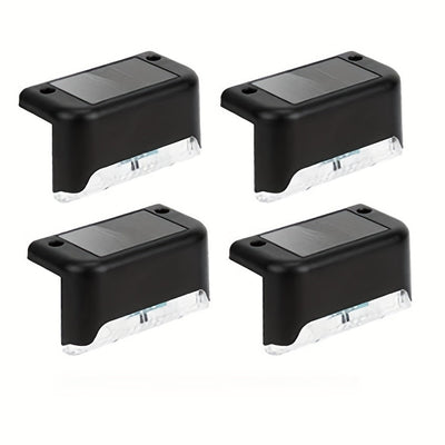 Paquete de 4 Luces Solares para Terraza, Luces Solares para Valla, Luces Exteriores IP44 para Patio, Luces Solares con Energía Solar, Luz Solar para Escalones al Aire Libre, Iluminación Solar para Vallas y Escaleras en Cercas, Pasos, Patios, Terrazas, Ja