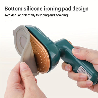 Plancha Eléctrica Portátil con Diseño Giratorio - Vapor de Alta Temperatura de 170°, Uso en Seco y Húmedo, Color Verde Azulado y Blanco, Enchufe Americano, Compacta y Ergonómica para Planchar Fácilmente