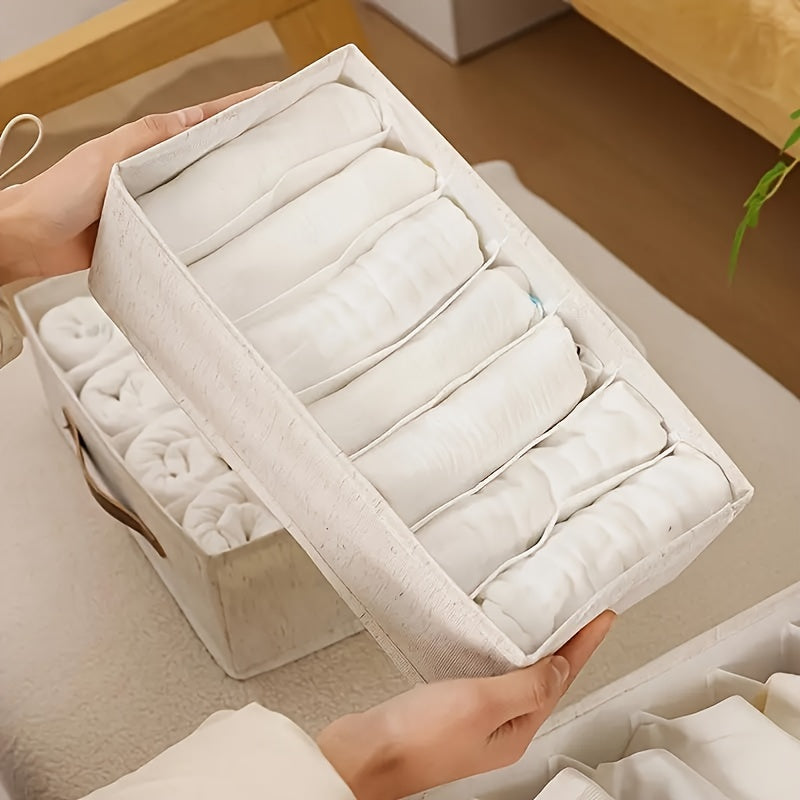 Caja organizadora de ropa interior y calcetines, separador de tela con estilo de cajón, para sostén, organizador de armario, caja de almacenamiento de ropa interior de tela elegante, caja para sostén, organizador de ropa interior