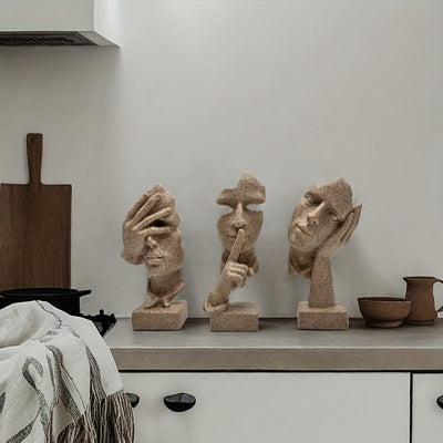 Conjunto de 3 piezas de decoración de escritorio abstracta y creativa, adecuado para decoración multifuncional interior y exterior, mostrador de oficina, decoración de estantería de estudio y hogar