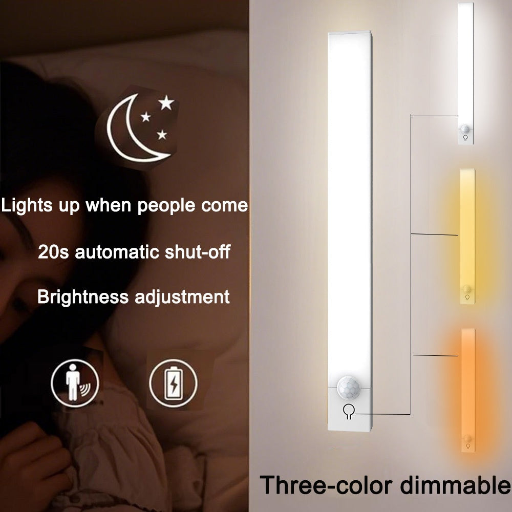 Linterna LED con Sensor de Movimiento NBBUFF - 3 Temperaturas de Color (2700K-6500K), Atenuación Infinita, Recargable USB, Detección Panorámica 360° para Armario, Dormitorio, Escaleras, Sala de Música - Encendido/Apagado Automático, Iluminación Hogareña,