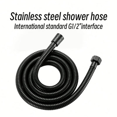 Cabezal de ducha portátil de alta presión con chorros ultra potentes, negro, PVC, incluye manguera de 1,5 m y soporte - Instalación fácil, no necesita electricidad, ideal para uso doméstico, accesorio de baño | Artículo práctico de baño | Cabezal de duch