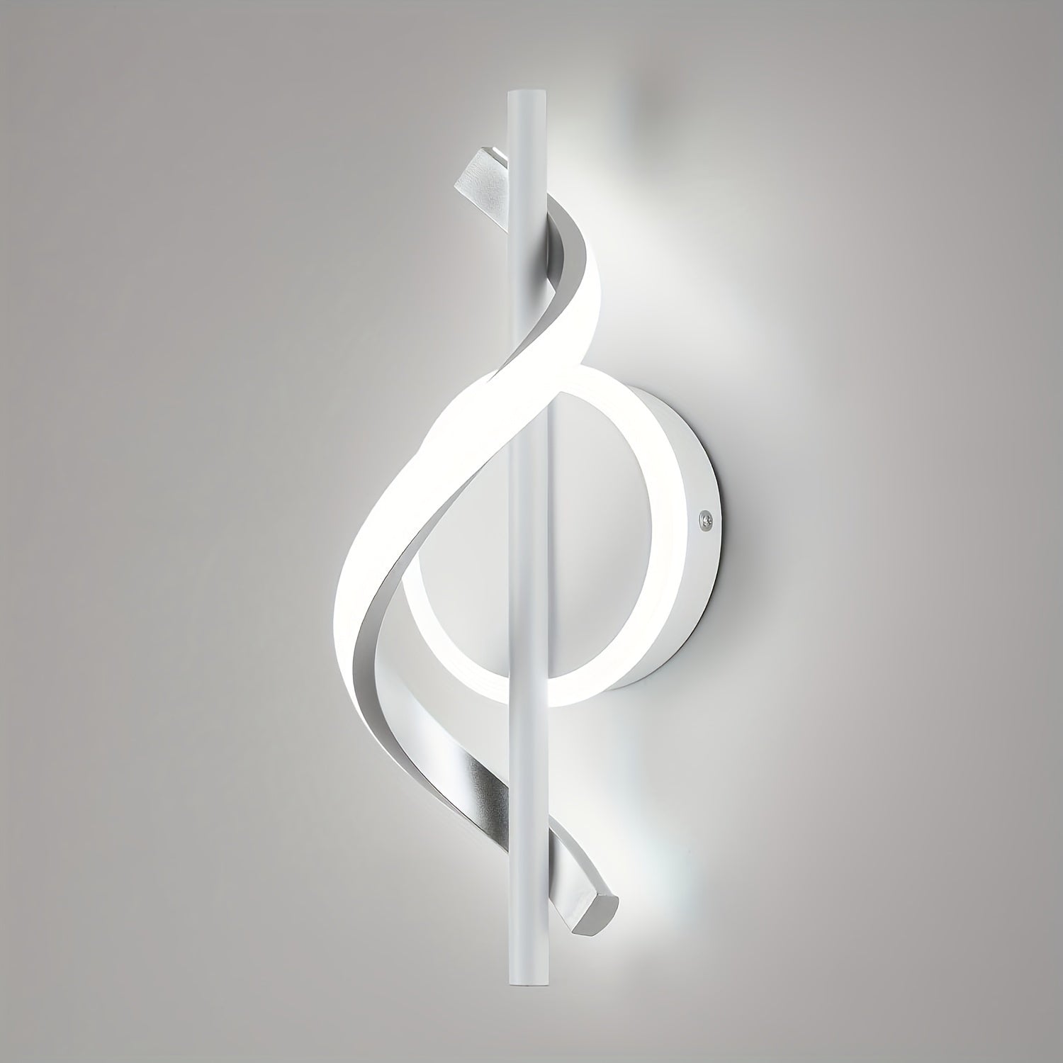Arandela Espiral Moderna | Iluminación LED de 12W | Pantalla Acrílica en Blanco Frío y Negro | Montaje Semiempotrado | Ideal para Dormitorio, Escaleras, Sala o Pasillo | Incluye Herramientas de Instalación | Diseño Contemporáneo, Iluminación para Pasillo