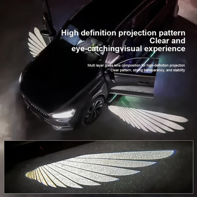 Luces de proyección de bienvenida de LED para coche Universal 2-Pack, accesorios de decoración interior de automóvil de moda, luces de cortesía de LED en forma de ala 3D, compatibles universalmente con la mayoría de los vehículos, instalación fácil, fuen