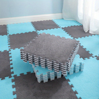 1 Juego De 24 Piezas, Alfombra De Gamuza, Alfombra De Dormitorio, Tapete De Juego, Tapete De Aislamiento Acústico Y Absorción De Impactos, Alfombra De Rompecabezas, Alfombra Interior, Tapete Cuadrado Simple, Decoración Del Hogar Y La Habitación