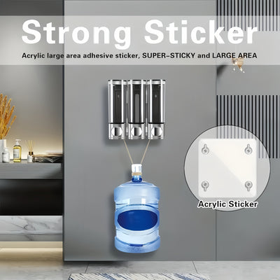 1pc Dispensador de Ducha Montado en Pared 3-en-1 - Organizador con Múltiples Compartimentos para Champú, Gel de Baño y Acondicionador - Plástico Duradero, Montaje en Pared o Uso Independiente, Sin Necesidad de Electricidad - Para Baño, Cocina u Hotel