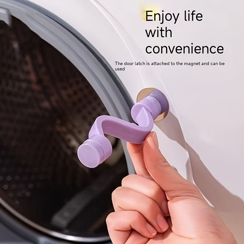 Parachoques de puerta de lavadora magnetizados - Disponible en 4 colores: morado, rosa, azul, gris café, ventilado y anti-olor, humedad, diseño de mano seguro y anti-pinchazo, adecuado para lavadoras de carga frontal.
