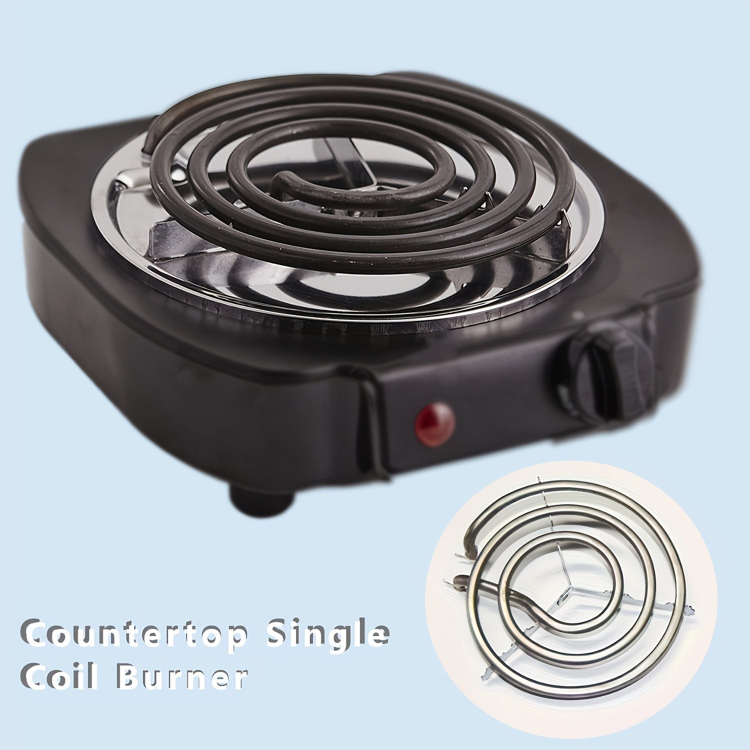 Elemento de Calor de Reemplazo para Estufa de Bobina Única Metálica Duradera con Diseño Circular y Patas Cruzadas, Distribución Eficiente del Calor para Cocinas Domésticas, Accesorios de Estufa, Construcción Robusta