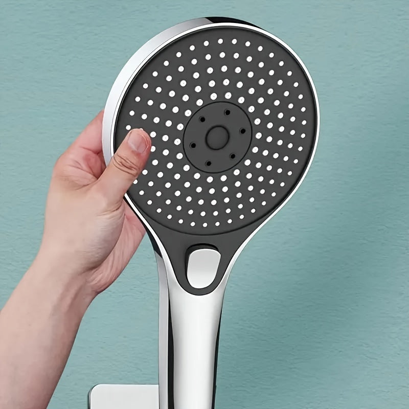 1pc ABS Cabezal de ducha de alta presión que ahorra agua con 5 modos de pulverización, cabezal de ducha de mano con pantalla de filtro, salida de agua ajustable, accesorio de hardware para baño