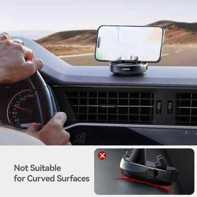 Soporte de teléfono para coche, [rotatorio 360° y ajustable verticalmente 30°] Soporte de teléfono móvil para coche, [diseño de resorte ajustable] Soporte de teléfono de navegación para tablero de instrumentos, con silicona antideslizante, adecuado para