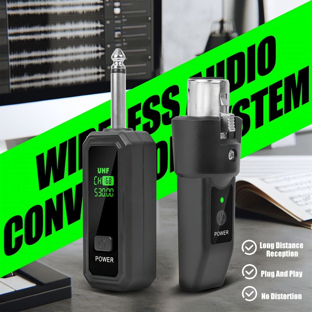 Juego de Transmisor y Receptor sin varillas XLR de Alta Calidad, Sistema de Transmisión 2.4GHz para Micrófonos Dinámicos, Ideal para Mezcladores de Audio y Sistemas PA