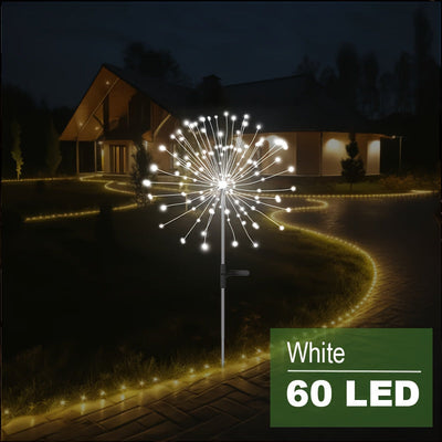 Lámpara decorativa solar resistente al agua, patio, jardín, villa, decoración de iluminación exterior, 8 modos de iluminación exterior, lámpara en forma de fuegos artificiales solares