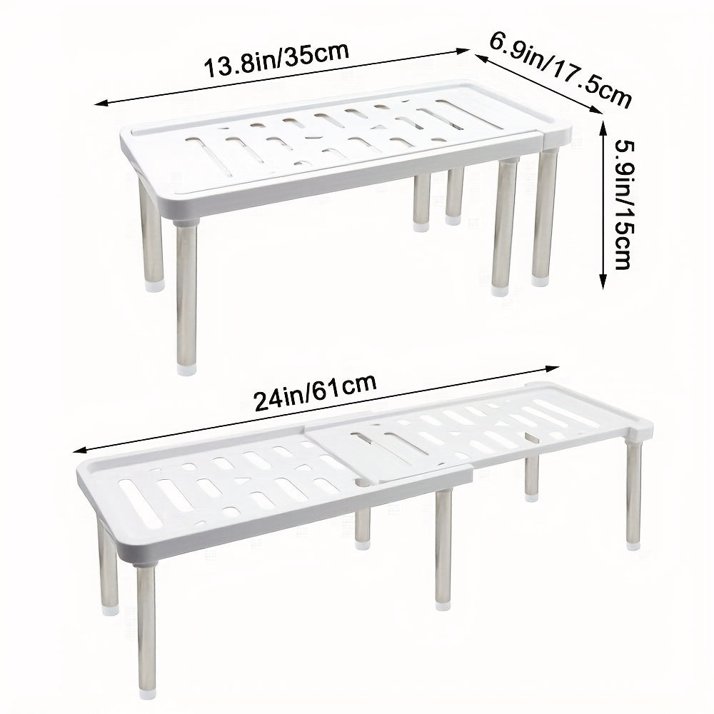 Estante extensible multifuncional de 1 pieza, accesorios de cocina, organizador de especias, tamaño grande, estante de almacenamiento para utensilios de cocina, separador de gabinete, organizador de ollas. Estante de almacenamiento extensible para debajo