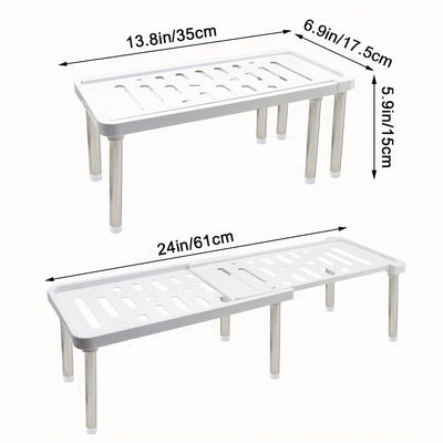 Estante extensible multifuncional de 1 pieza, accesorios de cocina, organizador de especias, tamaño grande, estante de almacenamiento para utensilios de cocina, separador de gabinete, organizador de ollas. Estante de almacenamiento extensible para debajo