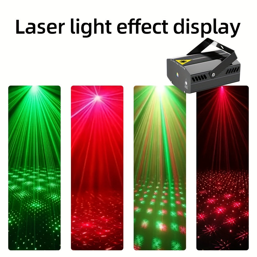 Proyector de luces LED portátil YIIXUYO - Mini luz láser con haces de colores cambiantes, cabezal ajustable y control remoto, ideal para discotecas, entretenimiento familiar, salones de baile y presentaciones en escenario, luz decorativa para bares | Pro
