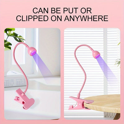 Lámpara de uñas LED alimentada por USB con cuello de ganso flexible - Secador de uñas de luz negra de curado rápido para manicuras y pedicuras, diseño portátil, no necesita batería, herramienta de pedicura | Lámpara de cuello flexible | Luz de curado, uñ