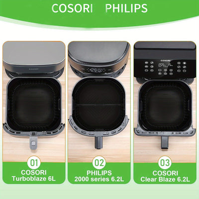 2 piezas de Tapetes de Silicona para Freidora de Aire, Compatibles con Bandejas de Silicona para Freidora N200, Moldes de Horneado Reutilizables, Accesorios para Freidora de Aire, Ideales para Fiestas