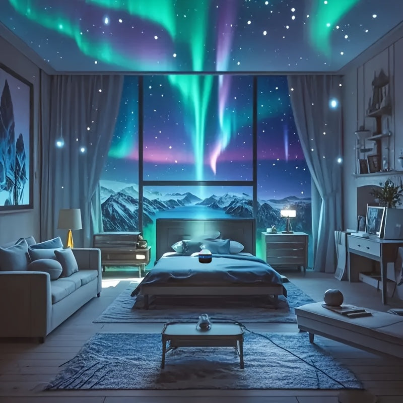 1pc Lámpara de Techo LED con Efecto Aurora Boreal YETHKE - Colores RGB Ajustables, Diseño de Luces del Norte Flujo, Control por Botón, Seguro ≤36V, para Dormitorio, Oficina y Decoración Festiva (Navidad, Acción de Gracias, Día de San Valentín), Iluminaci