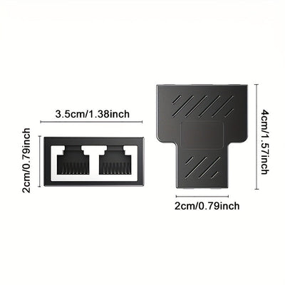 Divisor de red RJ45, conector de red de 2 vías, alimentado por USB, voltaje de funcionamiento ≤36V, extensión de cable de red, sin batería, para uso en hogar y oficina.