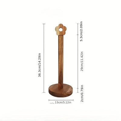 1 unidad de soporte de toalla de papel de cocina de madera rústica, diseño de montaje vertical a ras, soporte de almacenamiento de película sin taladro, organizador de encimera