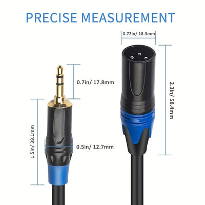 Cable XLR A 3,5 Mm De 3 Pies A 10 Pies - Cable Estéreo Macho TRS De 1/8 A XLR, Macho De 3,5 Mm A XLR Macho De 3 Pines, Cable Adaptador De Audio Auxiliar XLR A Conector Mono De 1/8 Para Mezclador, Computadora Portátil Y Teléfono