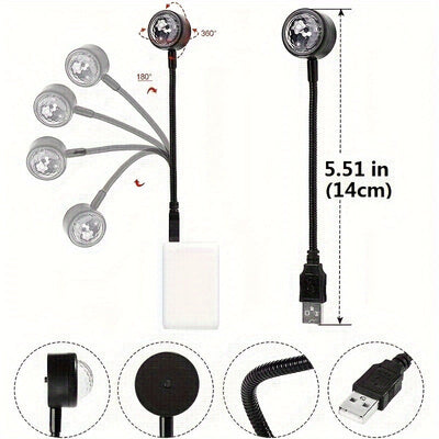 Lámpara de Proyección de Efecto Mágico de Ritmo Musical USB para Escenario, Luz de Disco LED para Fiestas