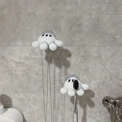 1 unidad/2 unidades de gancho para baño con personaje animado, soporte multifuncional para cepillo de dientes sin marcas y toallero con ventosa, decoración y accesorios para baño, collar para toalla, se puede colgar en la pared