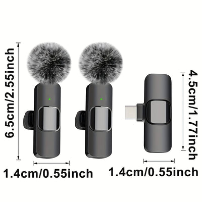 Micrófono sin varillas para Teléfono, Android, Cámara, Micrófono USB-C, Micrófono de Solapa sin varillas, Micrófono Mini, Micrófono con Cancelación de Ruido para Entrevistas, Vídeos y Podcasts
