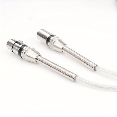 1pc Cable de Audio XLR I-ZCLIVE, Aleación de Zinc 3-Pines Macho a Hembra Forma Plana, Conector Transparente de Alta Calidad para Micrófono y Sistema de Altavoces para Preambules, Estaciones de Radio