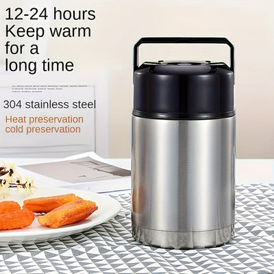 Un juego de loncheras, caja grande, taza termo, botella al vacío de acero inoxidable, contenedor portátil para comida y sopa de acero inoxidable, adecuado para el regreso a clases, útiles escolares y aula, suministros de cocina