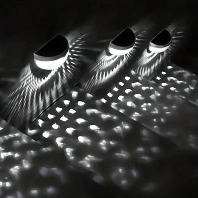 5 piezas, luces solares para vallas, luces para barbacoas, luces solares para paredes, luces solares para exteriores, luces solares montadas en pared, IP44, 6 luces LED negras, jardín, hogar, patio, garaje, camping, Halloween, decoración de fiestas de Na