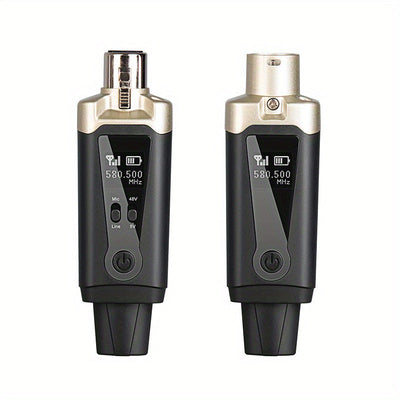 Sistema de micrófono inalámbrico LMBGM 48V, XLR a Lightning/Mixer/Amp de guitarra enchufado, carga USB-C, 1.0W, 2.5W potencia máxima, micrófono dinámico y capacitivo para producción de música, mejora de calidad de sonido, regalo ideal de Navidad, transmi