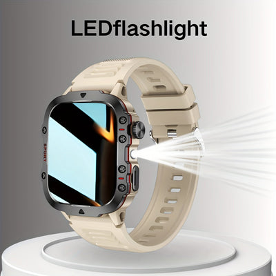 Reloj Inteligente, Pantalla táctil completa de 4,65 cm, Seguimiento de actividad, Pulsera y mensaje, Podómetro, Múltiples modos deportivos, Compatible con iPhone/Android, Estilo simple, Caja de aleación cuadrada, Pulsera de silicona, Accionamiento electr