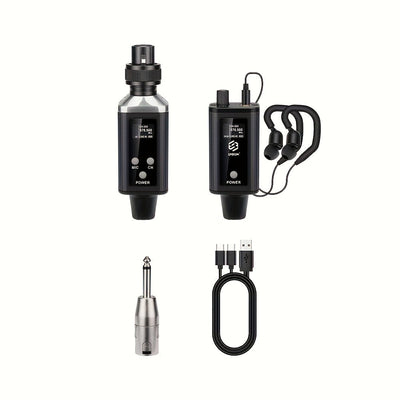 Sistema de Monitoreo Intrauditivo sin varillas LMBGM con 1 Canal y Auriculares Tipo Bodypack para Escenario, Estudio, Actuaciones, Karaoke y Otros Escenarios
