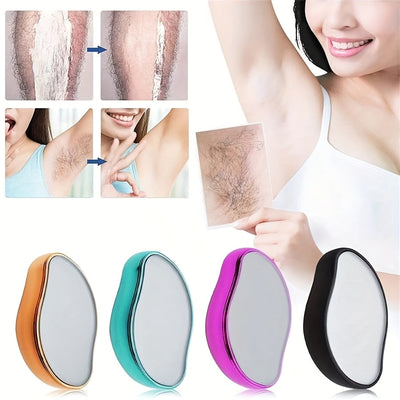 Dispositivo Portátil de Eliminación de Vello con Vidrio Nano - Indoloro, Reutilizable y Lavable para Brazos, Piernas y Cuidado Suave en Color Beige Claro, Sin Fragancia, No Requiere Baterías, Depilación de Brazos | Diseño Ergonómico | Tecnología de Vidri