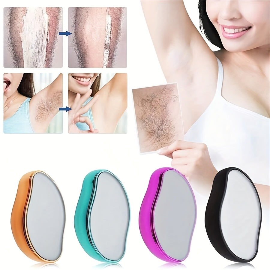 Dispositivo Portátil de Eliminación de Vello con Vidrio Nano - Indoloro, Reutilizable y Lavable para Brazos, Piernas y Cuidado Suave en Color Beige Claro, Sin Fragancia, No Requiere Baterías, Depilación de Brazos | Diseño Ergonómico | Tecnología de Vidri