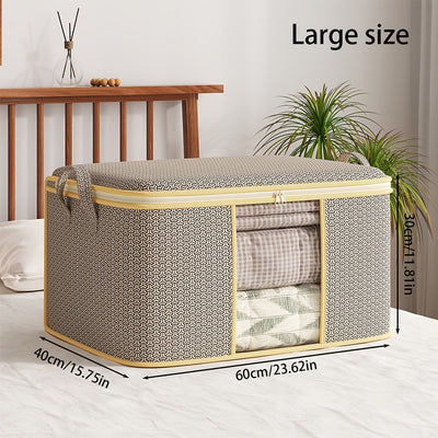 1pc Bolsa de Almacenamiento Plegable Extra Grande, Tela No Tejida con Asas Reforzadas, Organizador Portátil Independiente para Ropa, Mantas y Ropa de Cama, Cremallera Duradera y Ventana Transparente, Capacidad Inferior a 3.2 Pies Cúbicos, Organizador de