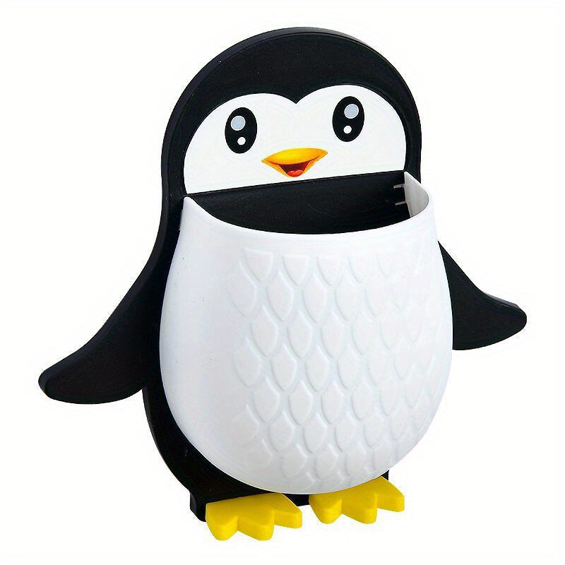 Estante De Almacenamiento De Pingüino, Caja De Almacenaje Para Maquillaje, Cepillo De Dientes Para Dormitorio, Baño, Acabado De Cabecera, Estante De Almacenamiento Montado En La Pared, Esencial Para El Hogar, 1 Ud.