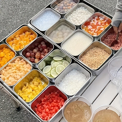 Juego de 9 contenedores de acero inoxidable apilables para almacenar alimentos con tapas, libres de BPA, organizadores de cocina multiusos, aptos para lavavajillas y contacto con alimentos