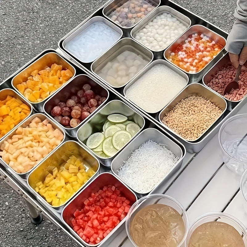 Juego de 9 contenedores de acero inoxidable apilables para almacenar alimentos con tapas, libres de BPA, organizadores de cocina multiusos, aptos para lavavajillas y contacto con alimentos