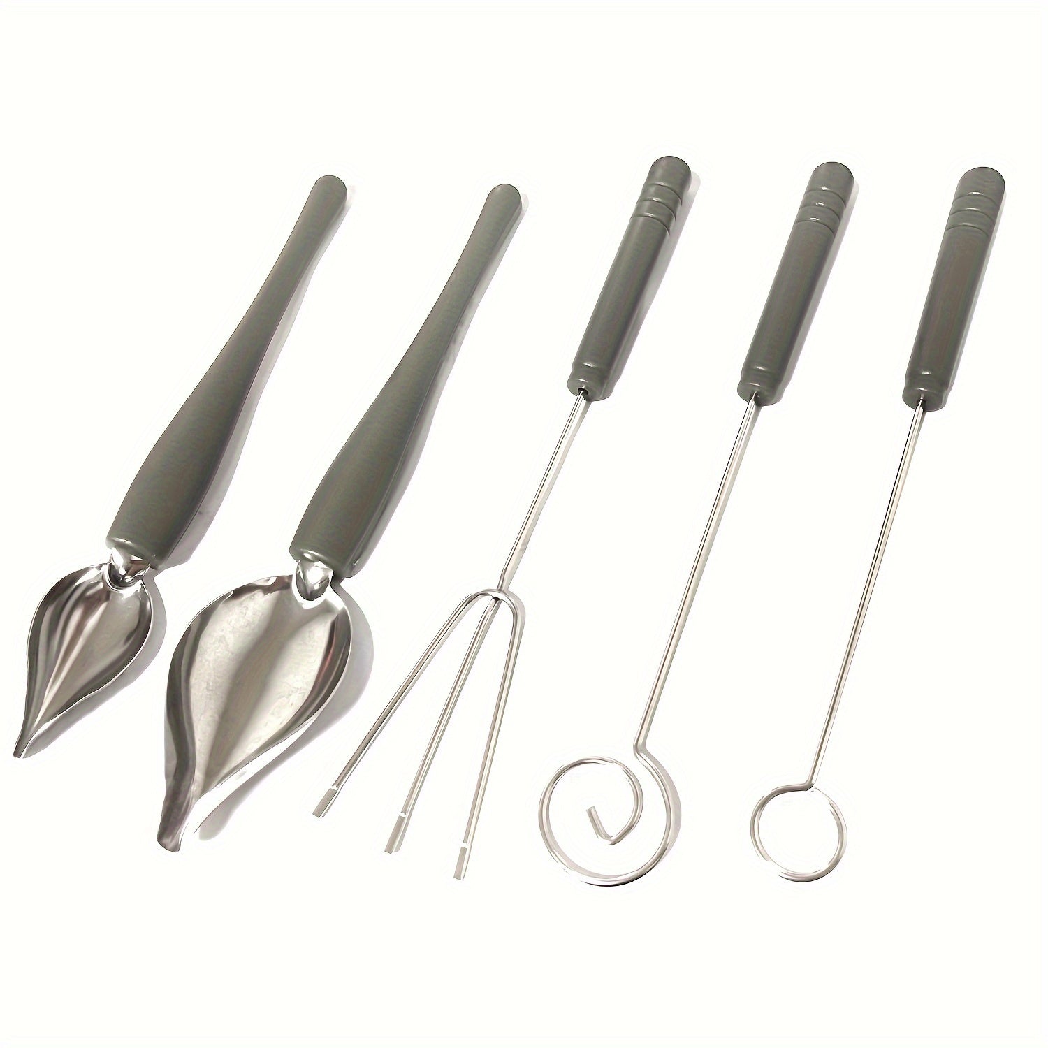 Juego de 5 piezas/2 piezas de Herramientas para Bañar Dulces, Tenedor y Cucharas para Bañar Chocolate, Cucharas Decorativas para Cocina, Lápiz de Chef para Platos Decorativos