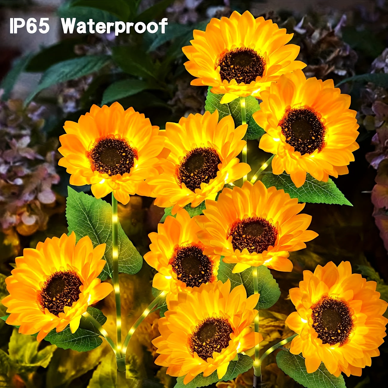Juego de 1/2 Piezas de Luces Solares para Jardín con Forma de Girasol LED - Flores Artificiales Impermeables por Estaca, Brillo Nocturno Realista para Jardín, Césped y Porche, Iluminación Exterior Eficiente en Energía, Luzes Decorativas Solares