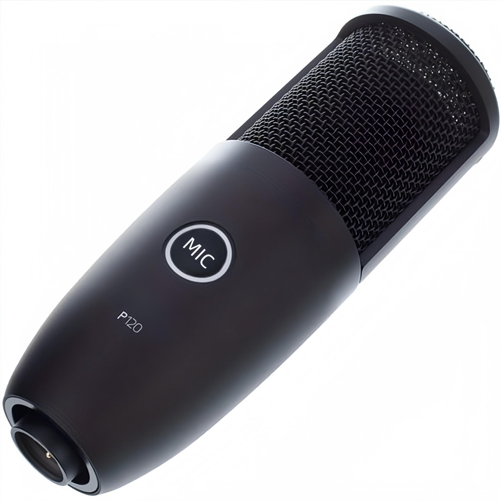 120 Micrófono de condensador profesional negro con conector XLR - Alta sensibilidad para transmisión en vivo, grabación de voz, estudio en casa y clases en línea, grabación de voz, diseño elegante, construcción duradera