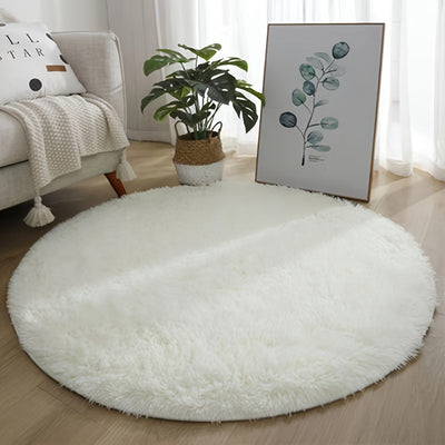 Alfombra redonda mullida, antideslizante de fibra de poliéster tejida, tapete liviano hecho a máquina para sala, dormitorio, cuarto de juegos, decoración de residencia estudiantil, lavable a mano, respaldo de goma, ideal para Halloween, Pascua, Hanukkah