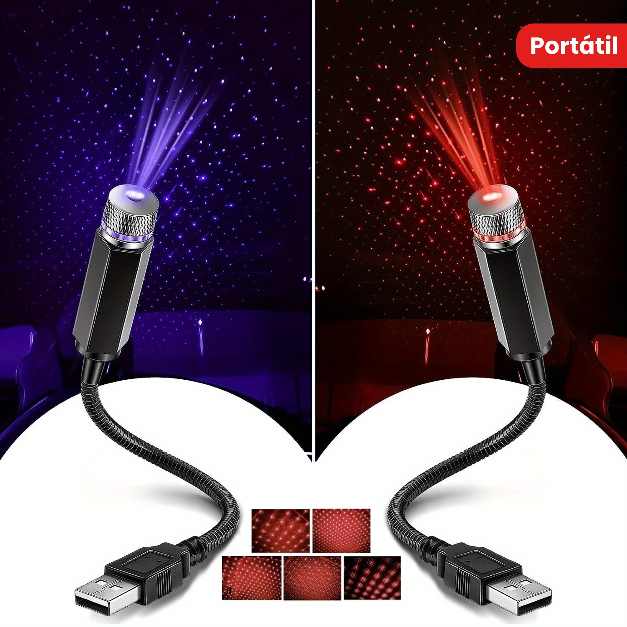 1pc Proyector De Estrellas Luz Nocturna, Luces De Atmósfera De Techo De Coche USB, Luces Interiores Románticas Ajustables Portátiles De Coche, Decoraciones De Luz Nocturna USB Portátiles Para Coche, Techo, Dormitorio