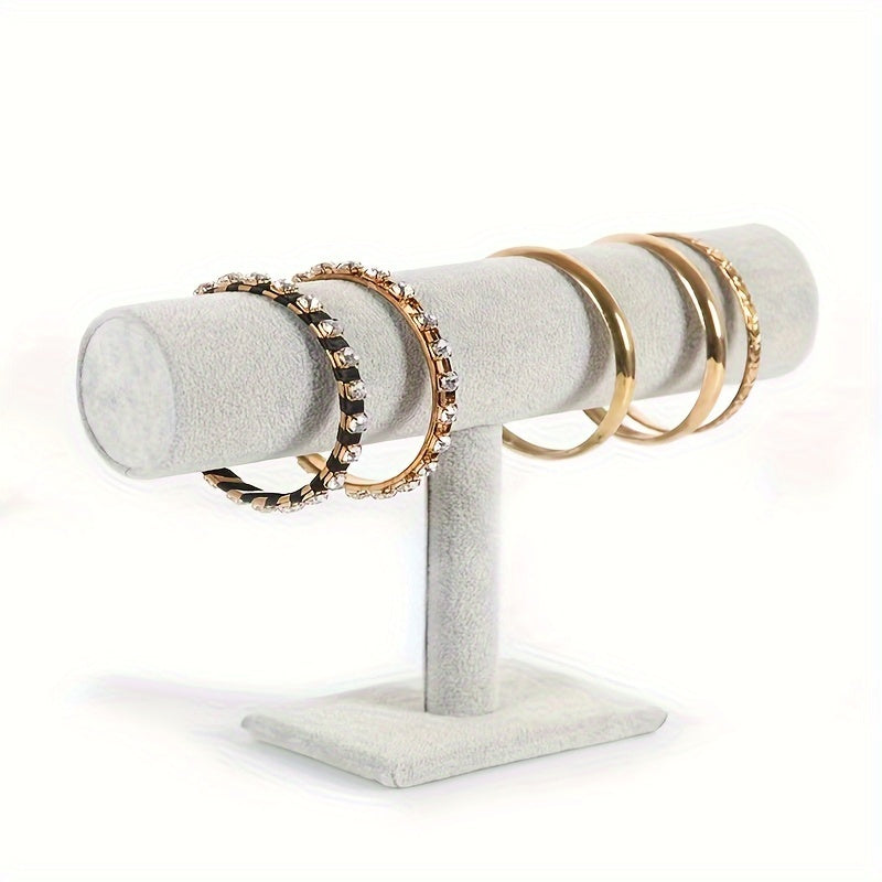 1pc Elegante Soporte de Exhibición Ovalado para Joyería - Organizador Multiusos con Superficie Forrada en Tela Suave, Almacenamiento de Escritorio para Pulseras y Manillas - Perfecto para Hogar, Boutique, Decoración de Salón, Expositor de Brazaletes, Por