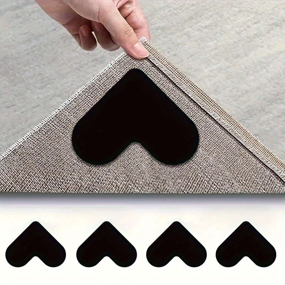 Adhesivos para Alfombras Reutilizables de 4/12/24/36 Piezas, Antideslizantes y Lavables, Evitan que las Alfombras se Muevan o Enrollen los Bordes, Pegatinas en Forma de Corazón Cortables y Aplicables en Diversos Escenarios