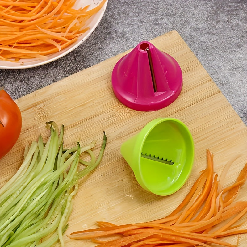 Conjunto de cortador de mandolina multifuncional para cocina - Material ABS, color mixto, cortador de verduras giratorio para triturar, juliana y espiralizar - Paquete de 1/2/4 piezas